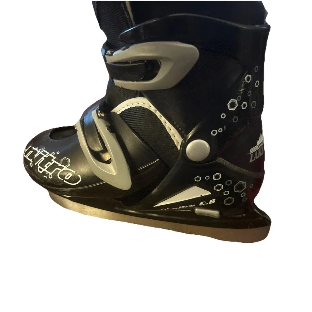 Lake Placid Nitro 8.8 Boy's Hockey Skates Adjustable JR11-JR13 Used